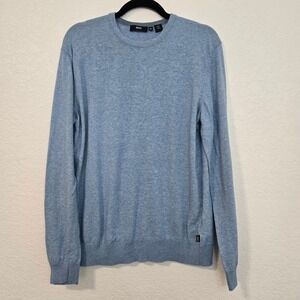 BOSS Hugo Boss Men's XL Blue Cotton Crew Neck Long Sleeve Sweater‎ Casual Career